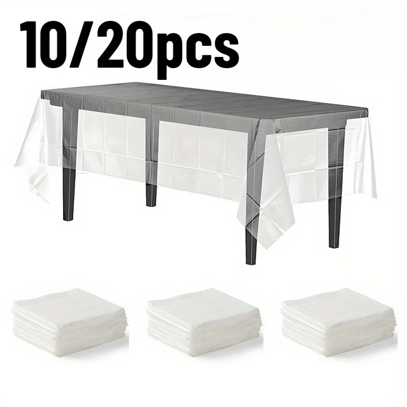 nappes jetables transparentes modernes 180cm lisses motifs carrés minimaliste fêtes empilées