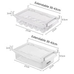 organiseur rangement réfrigérateur transparent clips magnétiques compartiments œufs fruits légumes moderne pratique