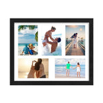 cadre photo multi photos bois clair noir blanc decoration moderne plage voyage mur verre