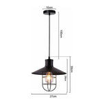 suspension industrielle vintage métal noir ampoule e27 salon chambre hallhôtel led echangée