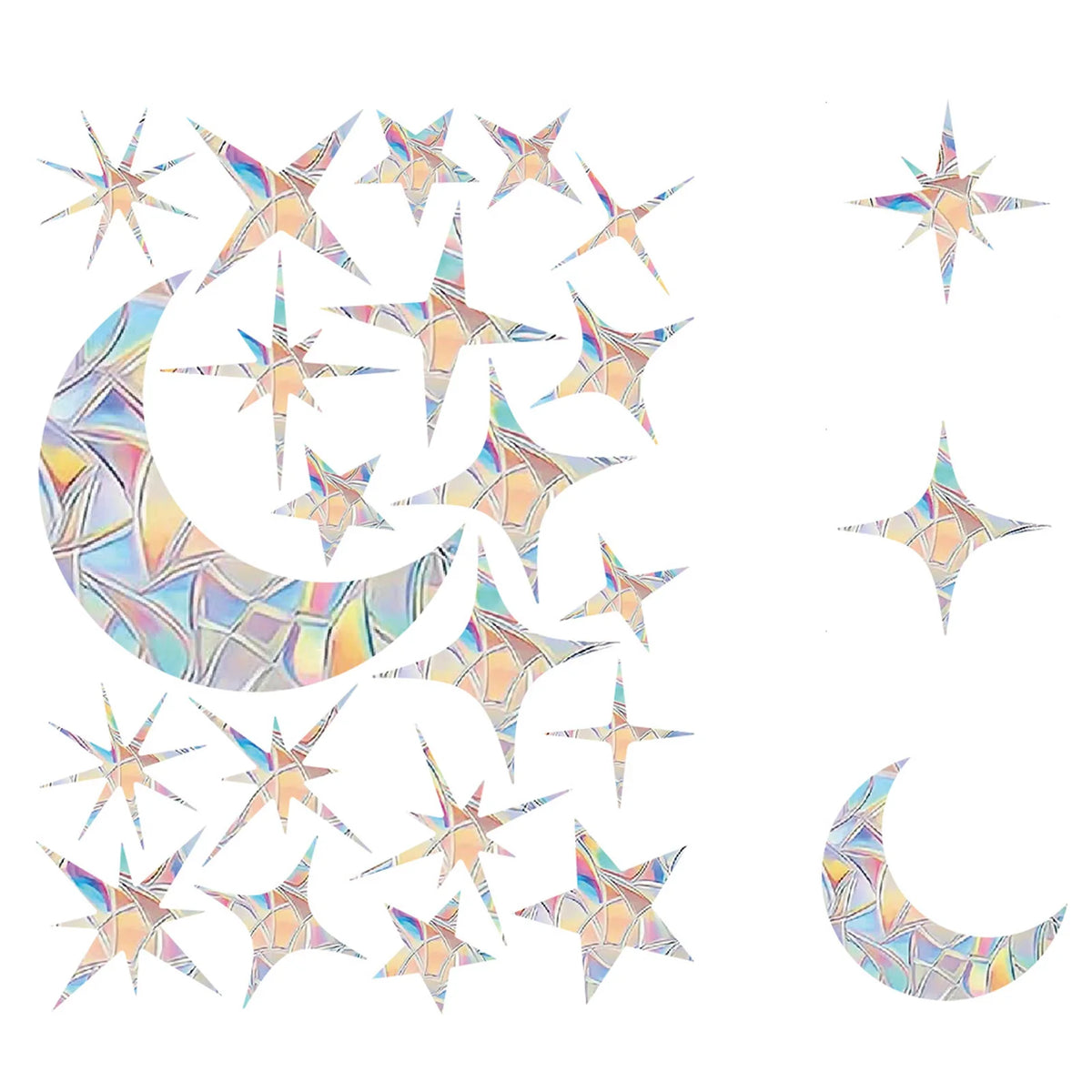 sticker decoratif multicolore geometrique moderne adhesif coeurs papillons champignons feuilles lune echangable fenetre maison