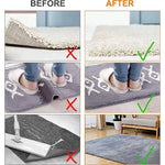 tapis sol moderne antidérapant réutilisable lavable beige gris bleu clair points noirs adhésif protégé