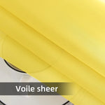 rideau jaune tulle moderne fenêtre translucent épuré poche tringle