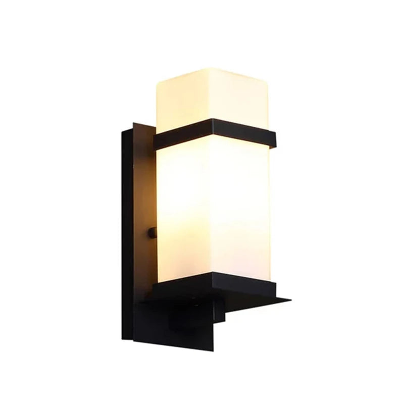 lampe murale moderne minimaliste noir blanche rectangulaire mat ip65 led aluminium