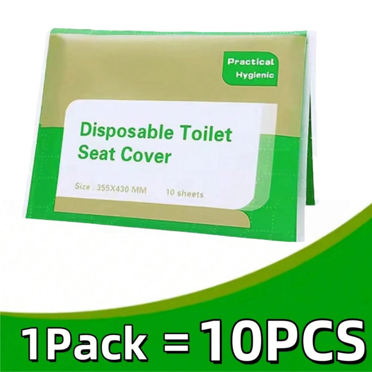couvre siège toilette jetable blanc feuilles vertes pratique hygiénique 43cm 35.5cm 10 pieces pack