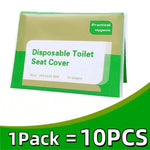 couvre siège toilette jetable blanc feuilles vertes pratique hygiénique 43cm 35.5cm 10 pieces pack
