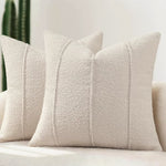 taies d'oreiller polyester texturées beige clair modernes respectueuses environnement opaques maison