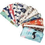 serviettes table tissu coton polyester motif océan poisson sirène marine moderne bleu
