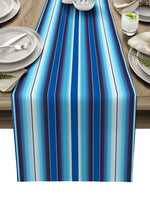 table chemin table lin multicolore rayures jour morts moderne festive