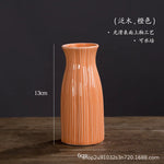 vases céramique moderne rayures horizontales orange blanc rose jaune vert clair