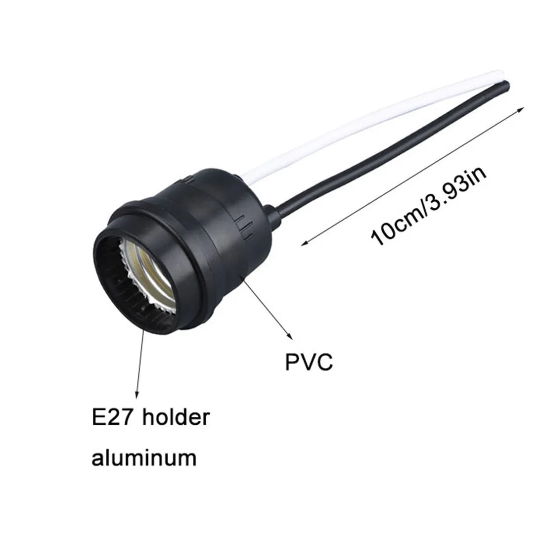 support lampe e27 noir moderne étanche câble extérieur patio jardin DIY éclairage