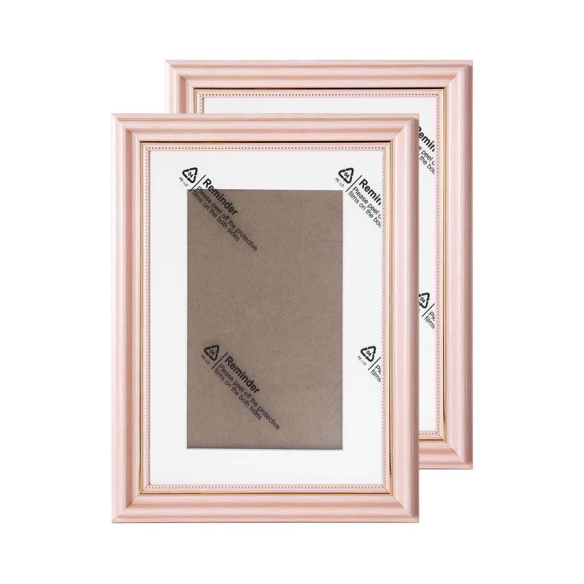 cadre photo rose clair gris clair illustrations animales transparent classique équerre dos large profondeur