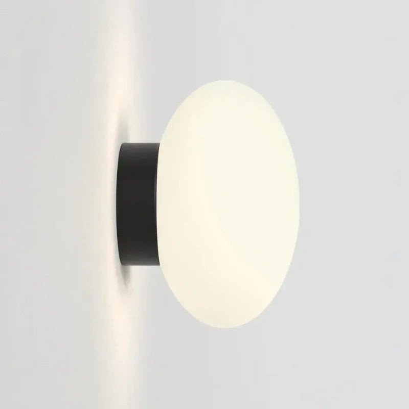 lampe murale moderne blanche verre rond ø150mm ø110mm éclairage quotidien fixée mur