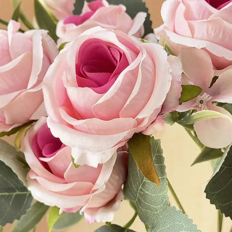 Bouquets artificiels roses soie décoration intérieure romantique classique maison événements fêtes