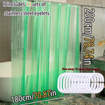 rideau douche vert translucide texture bulles moderne acier inoxydable 180cm 150cm 200cm