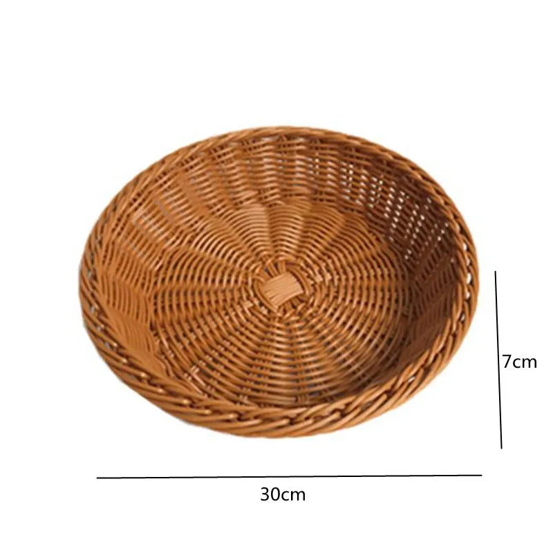 paniers rangement rotin tressé marron clair traditionnels réutilisables fourchettes bois décoration maison multifonctionnels