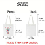 sac main toile chien imprimé moderne blanc poches détachables doux