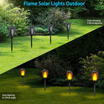lumière solaire led flamme noire extérieure moderne jardin patio piscine