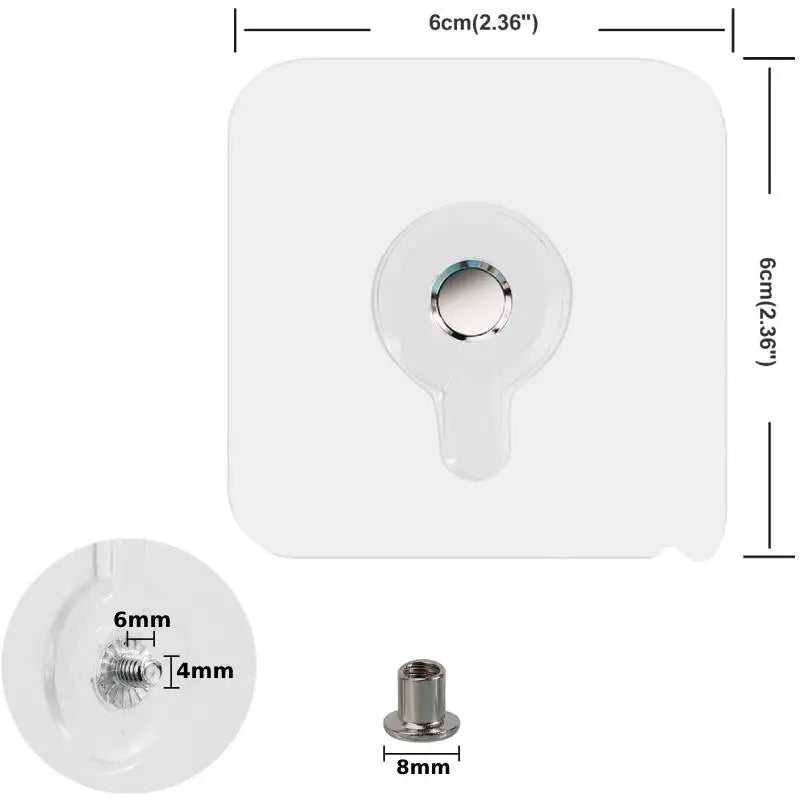 porte photos autocollant transparent moderne rond blanc 10pcs PVC