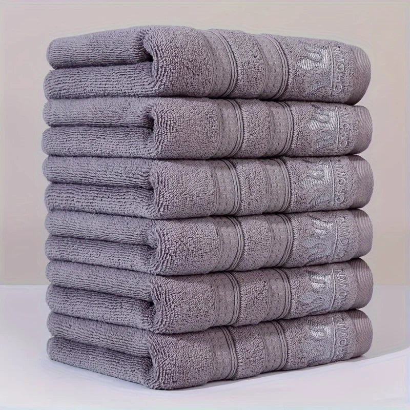 serviettes coton brodées bleu marine gris clair absorbantes douces moderne