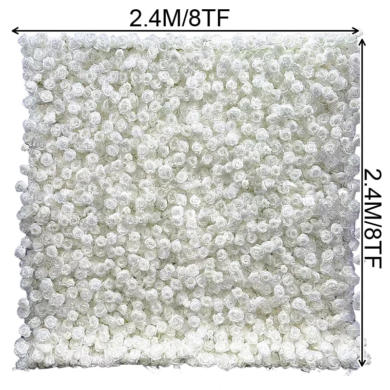 panneau floral decoratif blanc rouge fleurs artificielles toile fond mariage mur fleurs decoratif