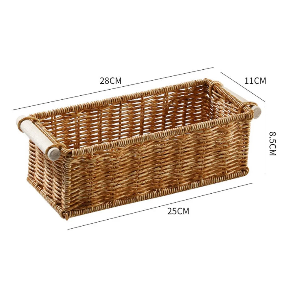 panier rangement tressé bois clair bohème organisation réutilisable respectueux environnement