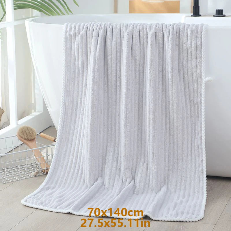 serviettes bain rayées douces absorbantes rapide séchage moderne blanc rose gris bleu pâques clips
