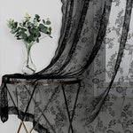 rideaux dentelle blanche noire motifs floraux romantique vintage bohème translucides polyester