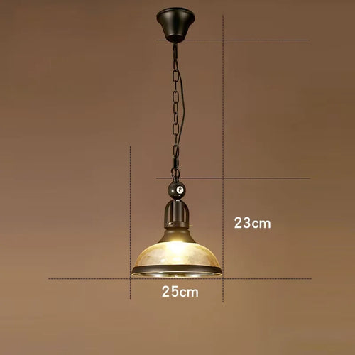 lampe suspendue industrielle billard verre transparent métal noir doré vintage salon restaurant
