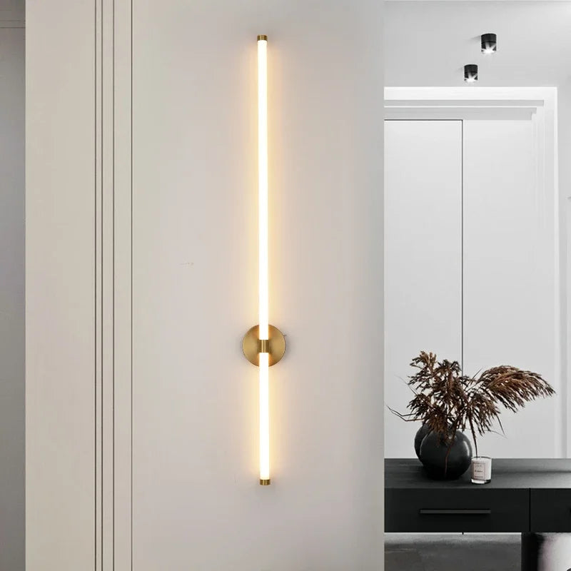 Applique murale LED longue noir salon
