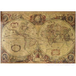 affiche carte monde ancienne vintage illustrations historiques beige marron 71x50cm