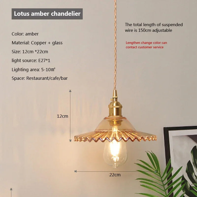 lampe suspendue transparente vintage ampoule E27 câble torsadé motifs géométriques chambre salon étude