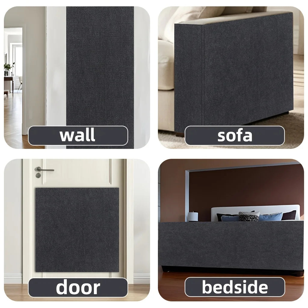 tapis grattage chats texture tissée adhésif beige moderne 40x300cm