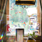 autocollants muraux décoratifs modernes multicolores motifs géométriques adhésifs intérieur extérieur vitres transparents opaques