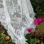 nappe table blanche semi transparente broderie florale vintage romantique polyester lavable machine rectangle personnalisable