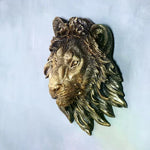 décoration murale masque lion doré noir résine réaliste sculptural fixations chambre maison
