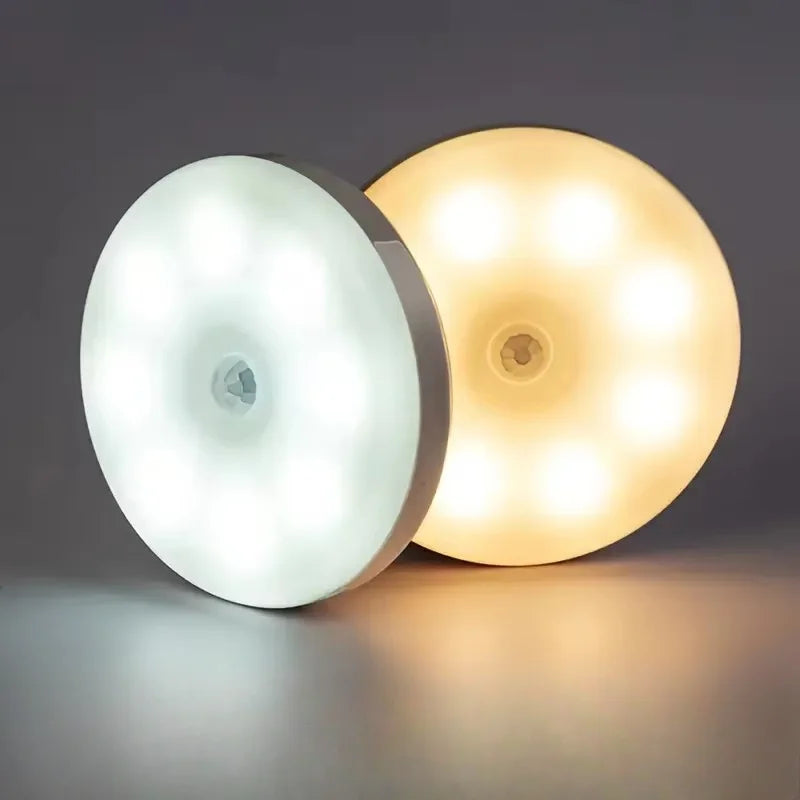 lampe nuit intelligente capteur présence led rechargeable adhésif blanc moderne veilleuse automatique urgence usb
