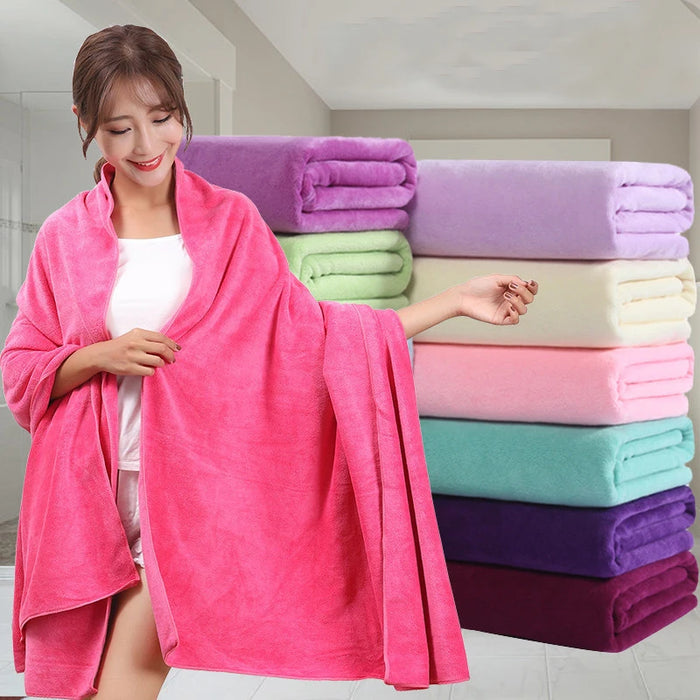 Serviette de bain extra large en microfibre noire super absorbante