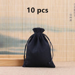 sacs rangement réutilisables toile coton cordon anti poussière blanc noir