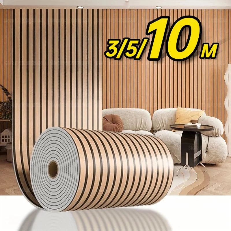 panneau décoratif moderne adhésif marron gris rayures horizontales résistant humidité cuisine chambre enfants étude