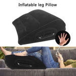 coussin gonflable velours noir poignée métallique confort jambes élévation sommeil voyage camping