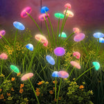 lumière solaire extérieure moderne forme champignon multicolore clips semi transparentes verte bleue rose