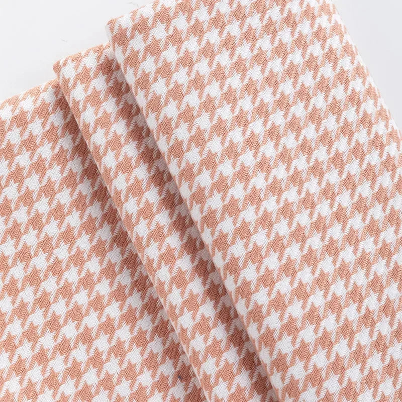 tissu houndstooth orange gris bleu marine vert noir blanc classique résistant couture 100x150cm