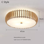 lampe moderne bois naturel blanc rayures horizontales diffuseur acrylique éclairage salon chambre cuisine