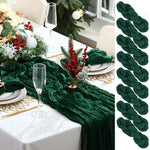 serviettes table crêpe vert foncé plissées adhésives festives mariage fêtes