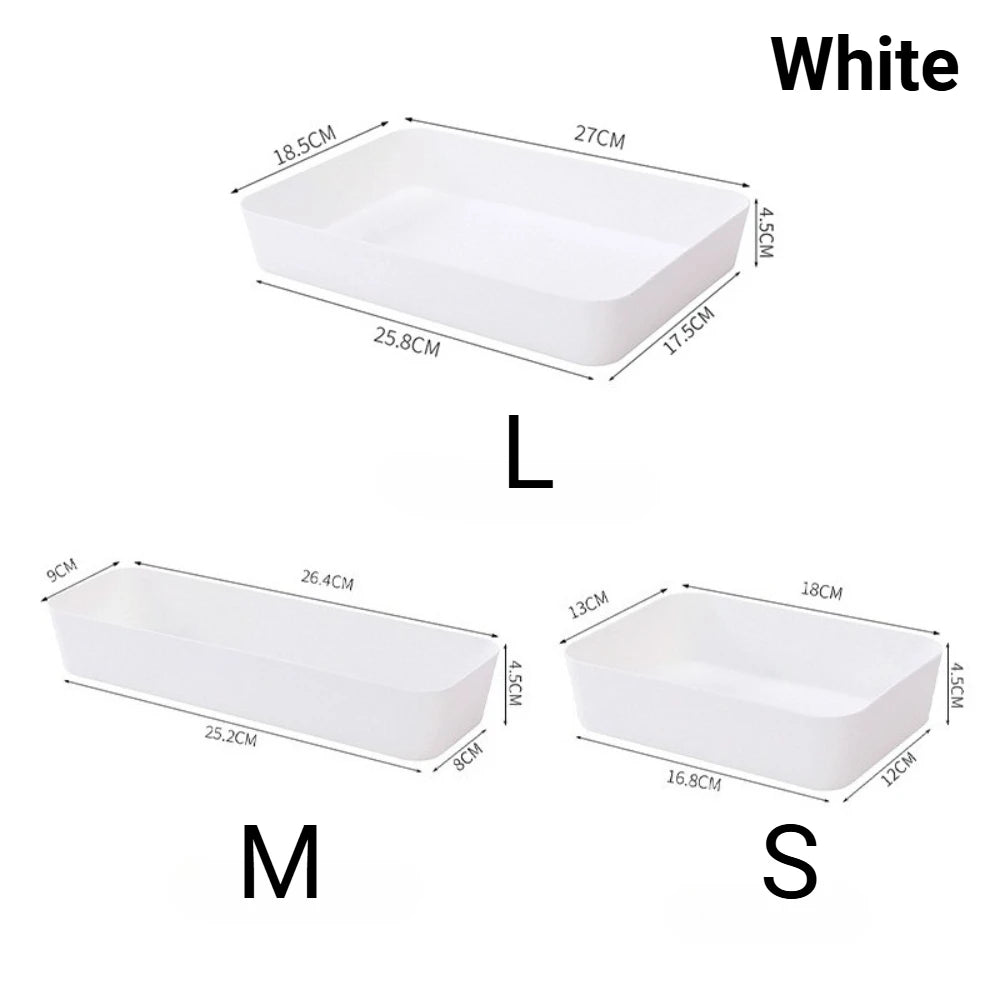 boîtes rangement réutilisables plastique moderne rose bleu blanc minimalistes multifonctionnelles cosmétiques cuillères fourchettes assiettes