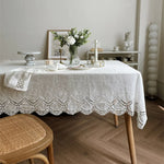 nappe blanche brodée coton mariage halloween gratitude classique extérieur banquethôtel table