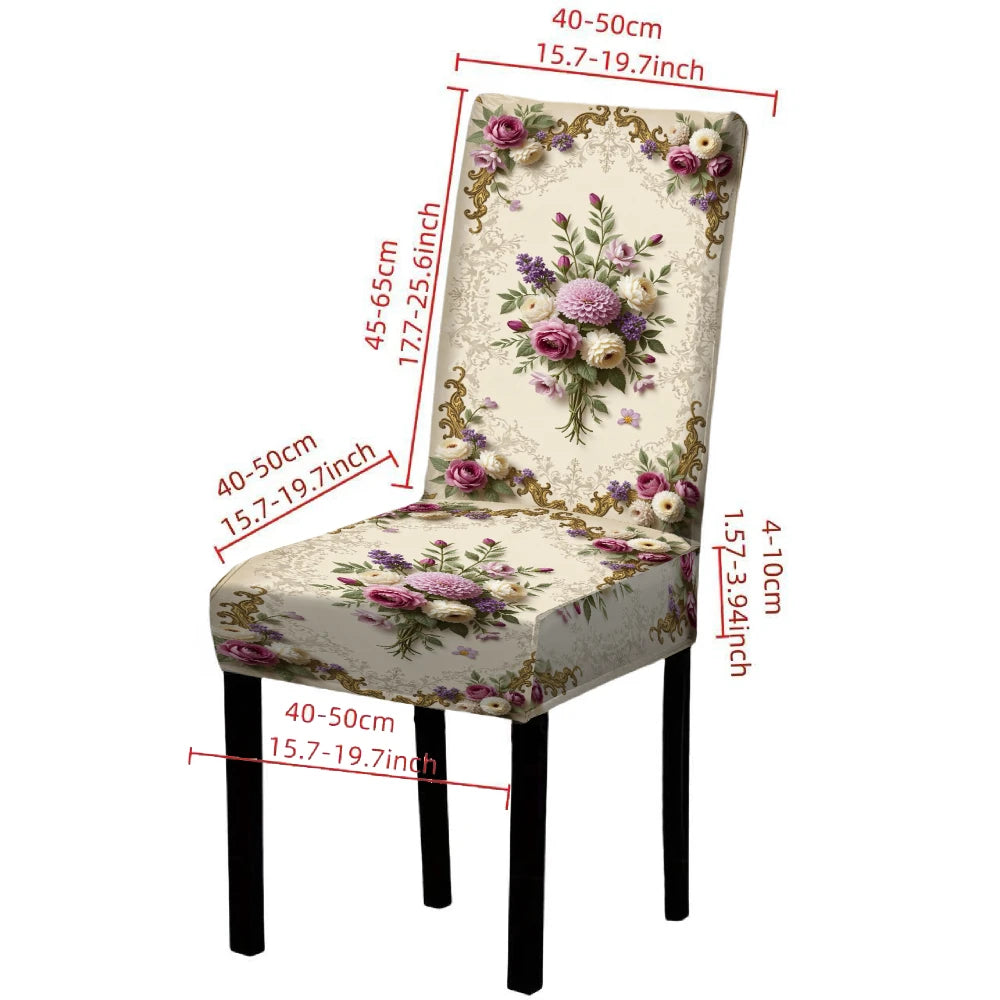 housses chaise motif floral extensibles lavables décoratives maison élégantes vintage