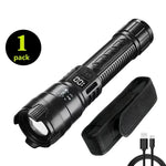 torche led rechargeable 2000lm anti choc affichage numerique lumiere intense campingurgence