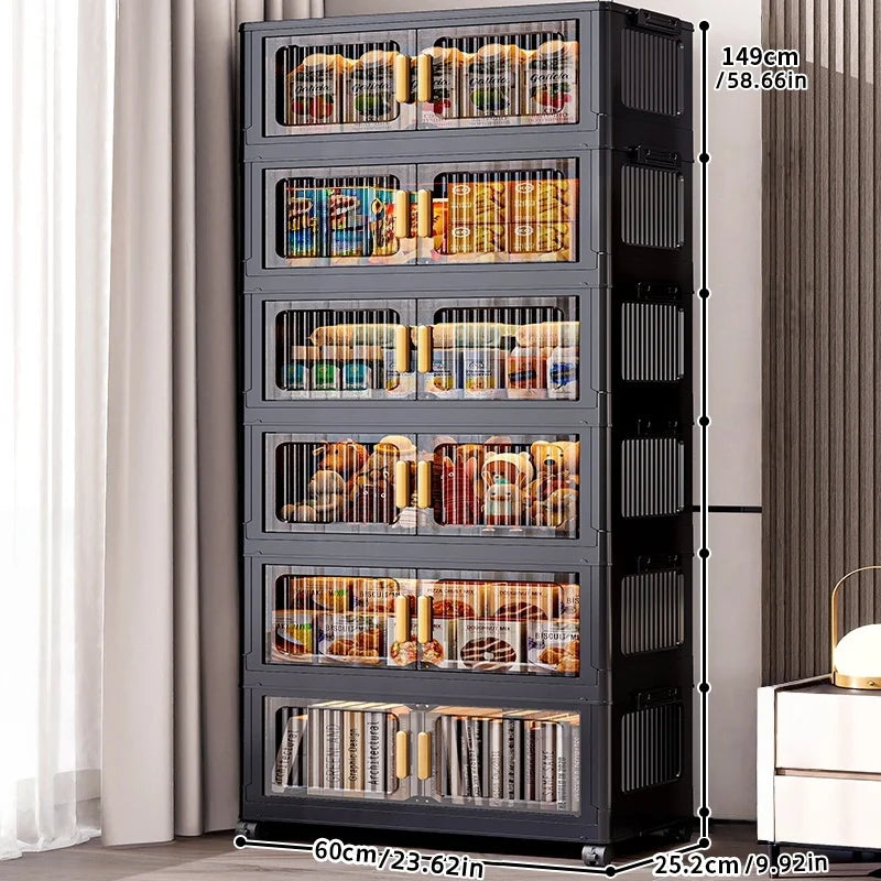 rangement modulaire pliable noir moderne roulettes grilles rangement amovibles